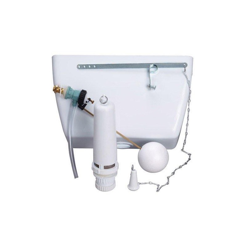 Cisterna Alta PVC Blanco Con Descargador  Flotador