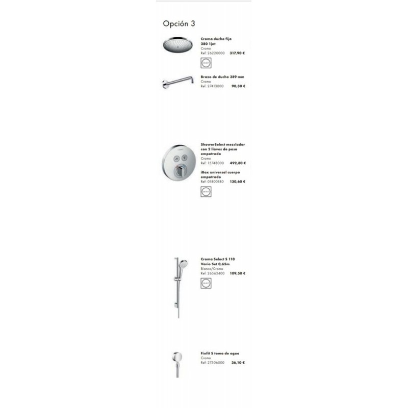 Kit ducha Roca 2 funciones   Op3 