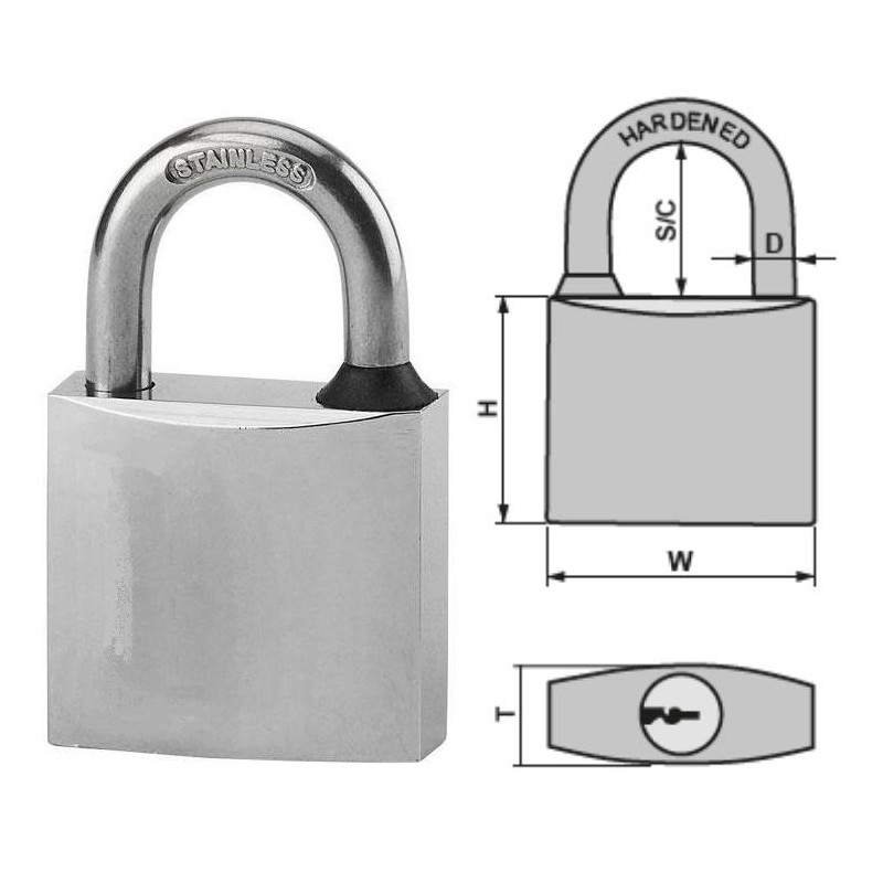 Candado Inoxidable 40 mm Arco 22 mm