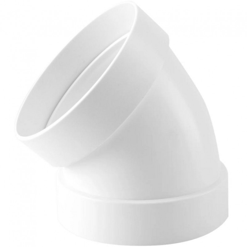 Codo 45º PVC Blanco Redondo 150