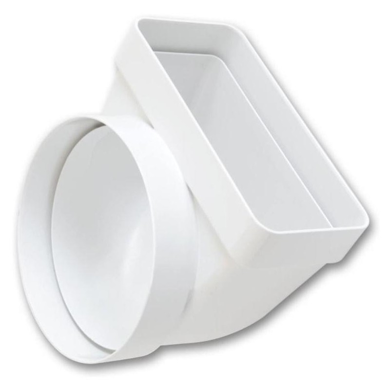 Codo Mixto PVC Blanco 150-180x90 mm