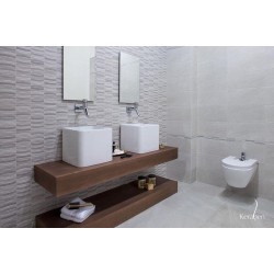 Azulejo baño Brancato concept blanco 25x50 Keraben